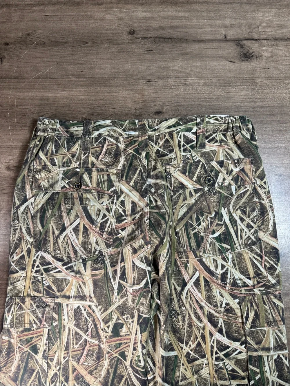 Mossy Oak Shadow Grass Blades Camo Cargo Hunting Pants Men 36-38 L Drawstring